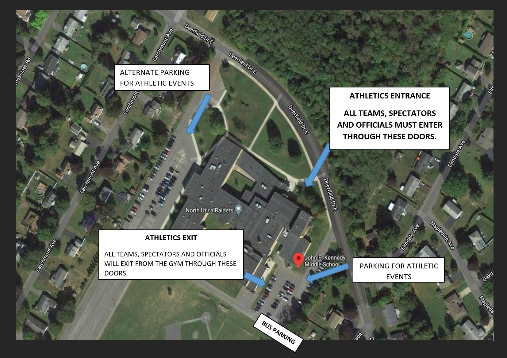 Визуальная карта парковок у средней школы Кеннеди