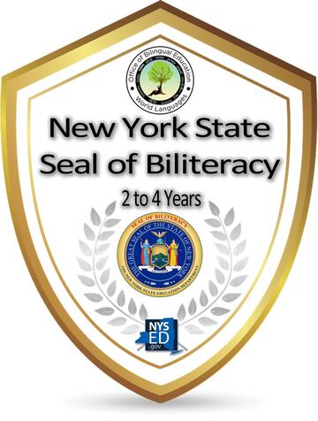 Значок NYS Seal of Biliteracy для детей 2-4 лет